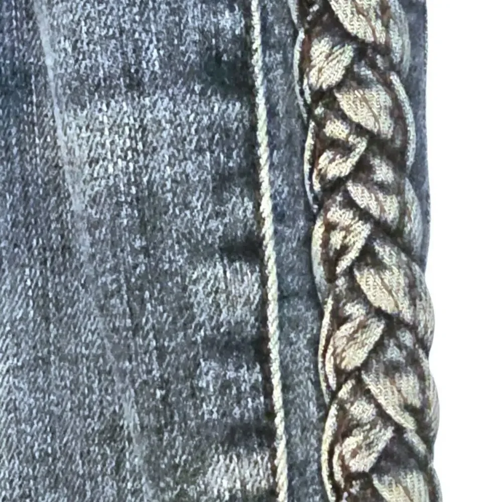 Judy Blue Medium Wash Cropped Jeans with Side Lace-Up Detail